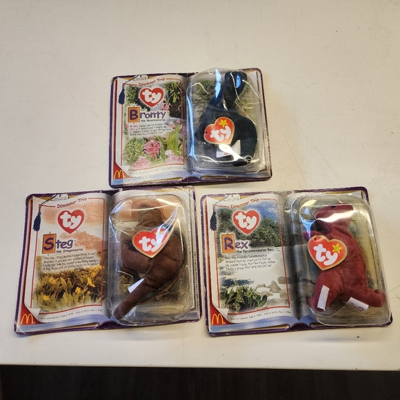 McDonalds Beanie Babies Dinosaur Trio 2000  Beanie Babies Rare - Picture 2 of 14